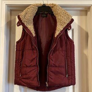 Burgundy hooded vest